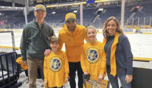 Luke Kunin greets Type 1 Timer family after Preds game